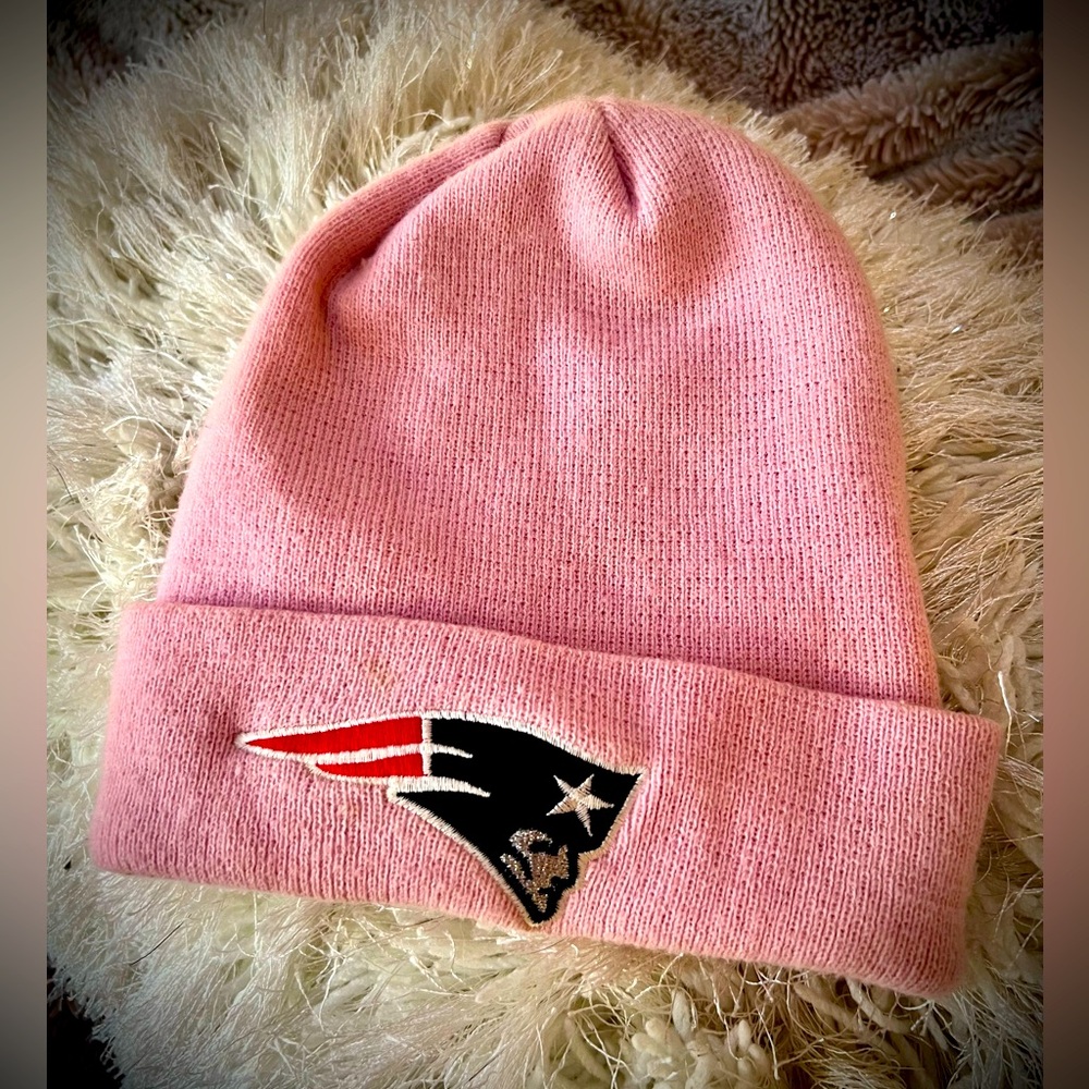 Patriots pink winter hat